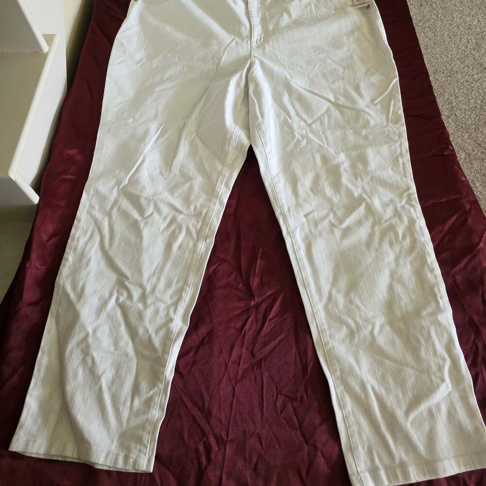 NWT Style & Co Slim Leg High Rise Tummy Control Pants Creamy White 22W